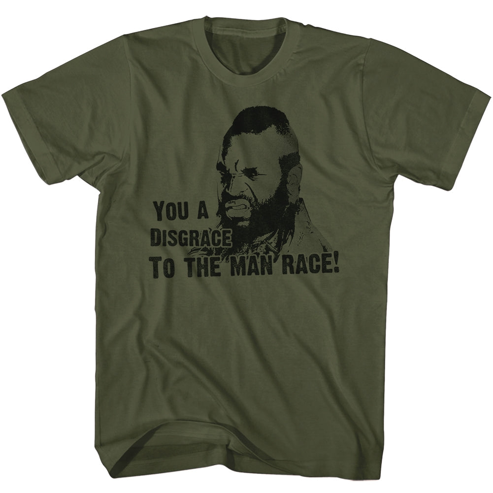 Mr. T Mens S/S T-Shirt - Disgrace - Solid Military Green Hoodie, Sweatshirt | CiraTrend.com