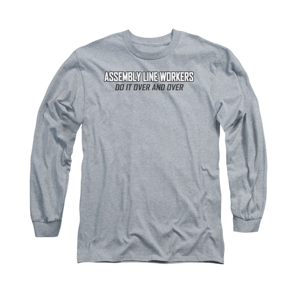 Assembly Line Workers Do It Mens Long Sleeve Shirt Athletic Heather Hoodie, Sweatshirt | CiraTrend.com (Image 2)