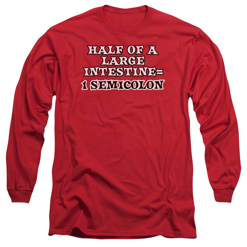 1 Semicolon Mens Long Sleeve Shirt Red Hoodie, Sweatshirt | CiraTrend.com (Image 1)