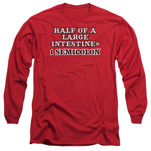 1 Semicolon Mens Long Sleeve Shirt Red Hoodie, Sweatshirt | CiraTrend.com (Image 2)