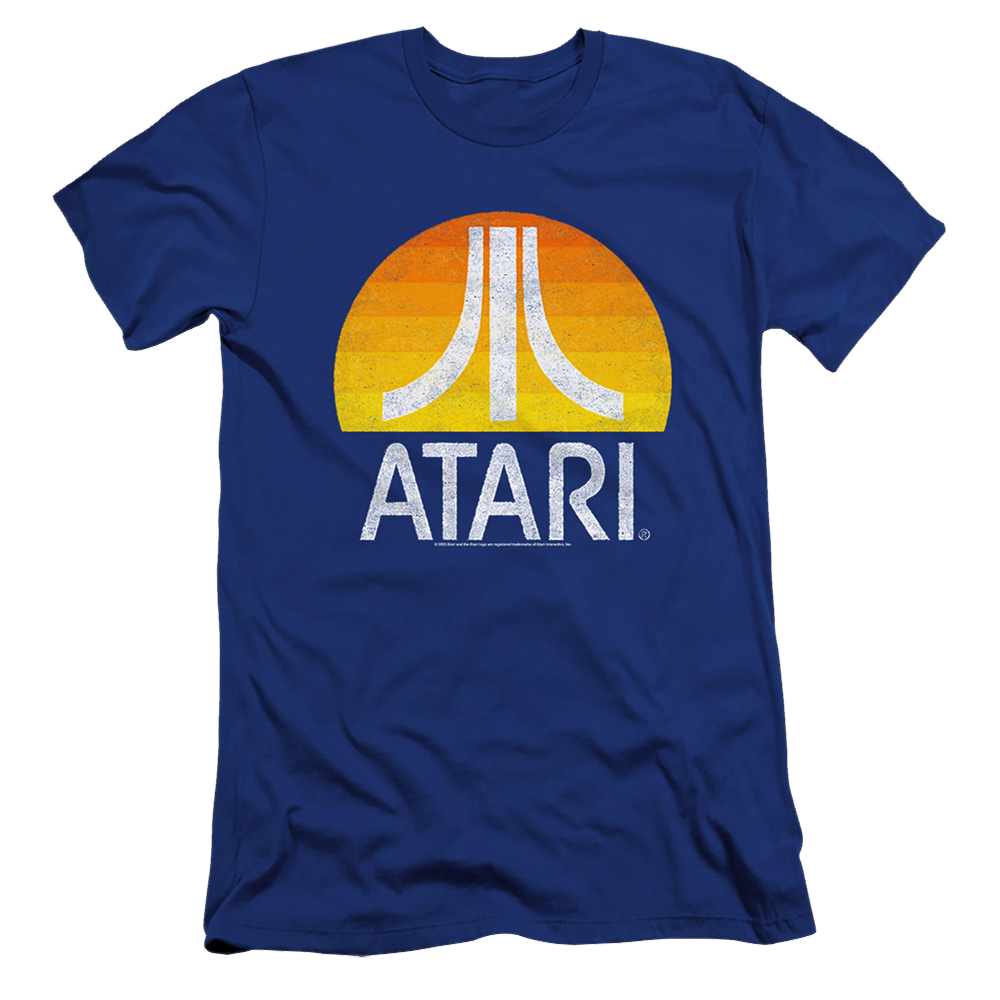 Atari Sunrise Eroded - Men's Premium Slim Fit T-Shirt Hoodie, Sweatshirt | CiraTrend.com