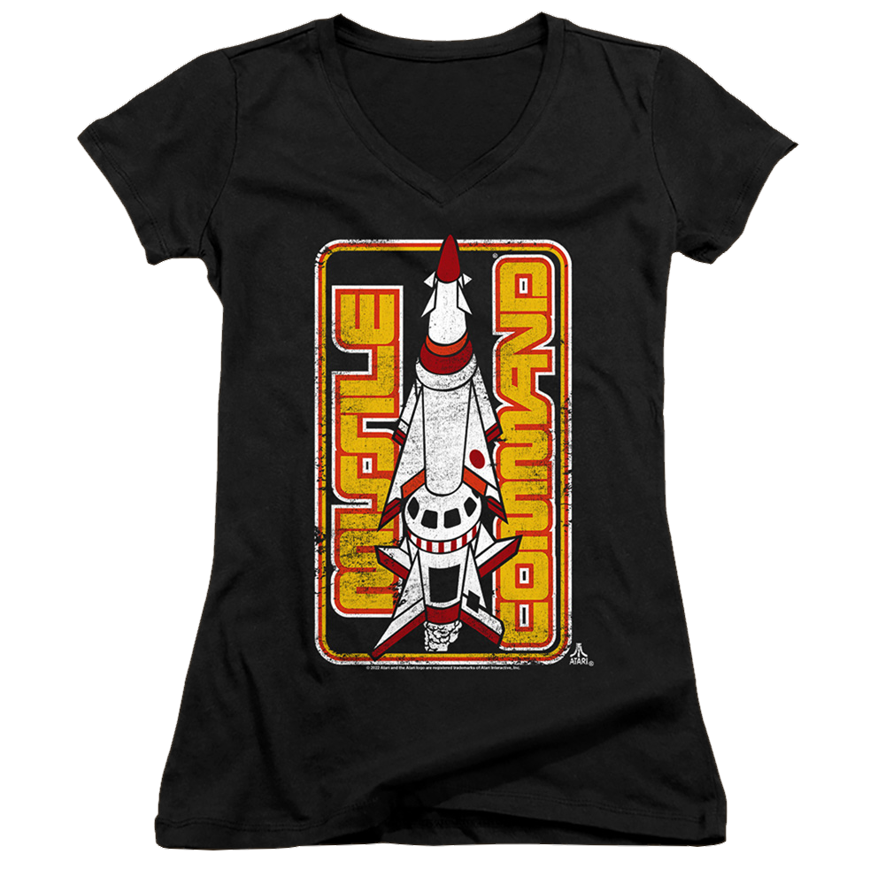 Atari Missile - Juniors V-Neck T-Shirt Hoodie, Sweatshirt | CiraTrend.com