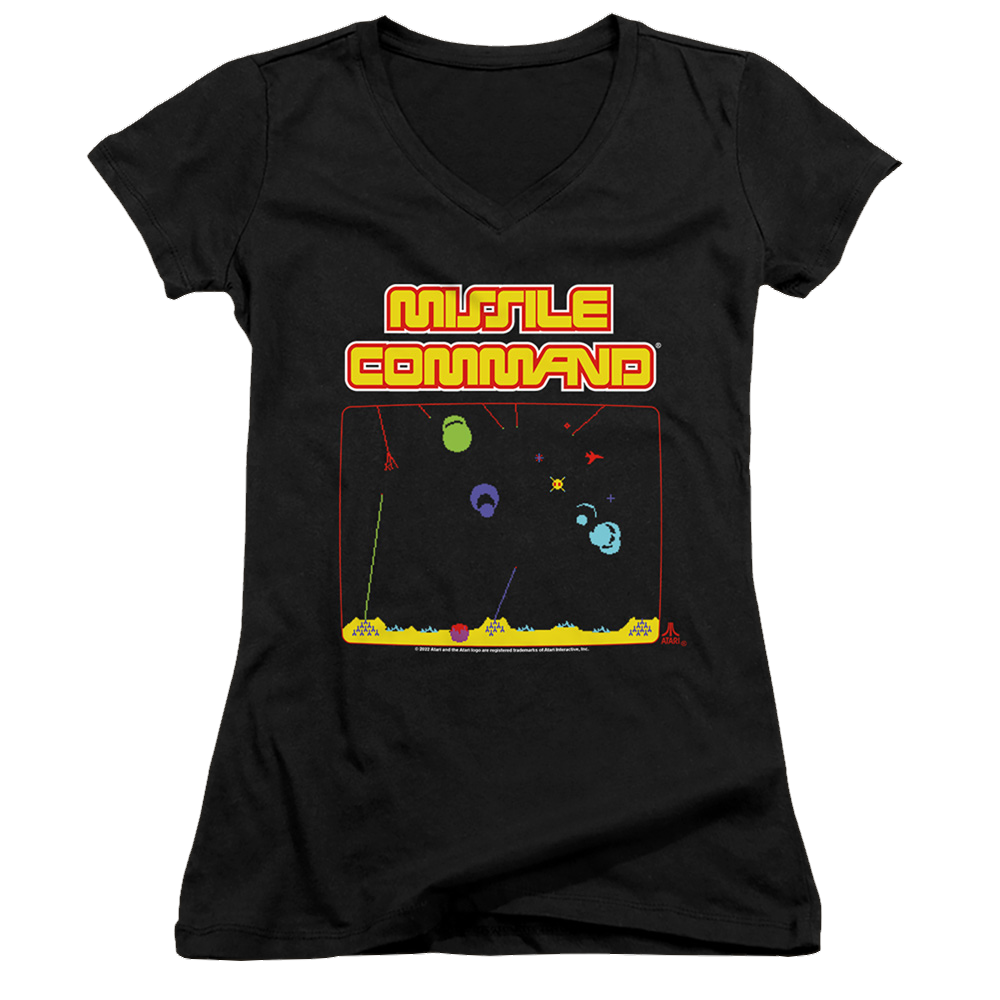 Atari Missle Screen - Juniors V-Neck T-Shirt Hoodie, Sweatshirt | CiraTrend.com