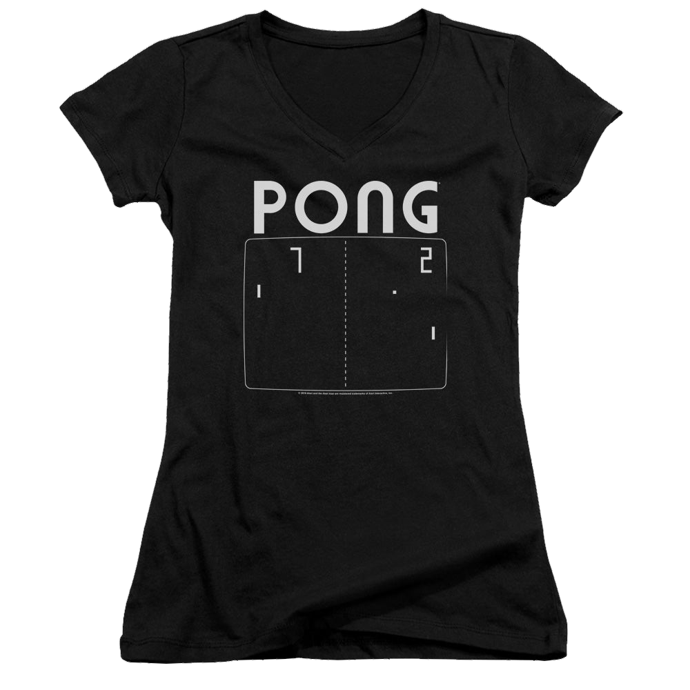 Atari Pong Screen - Juniors V-Neck T-Shirt Hoodie, Sweatshirt | CiraTrend.com