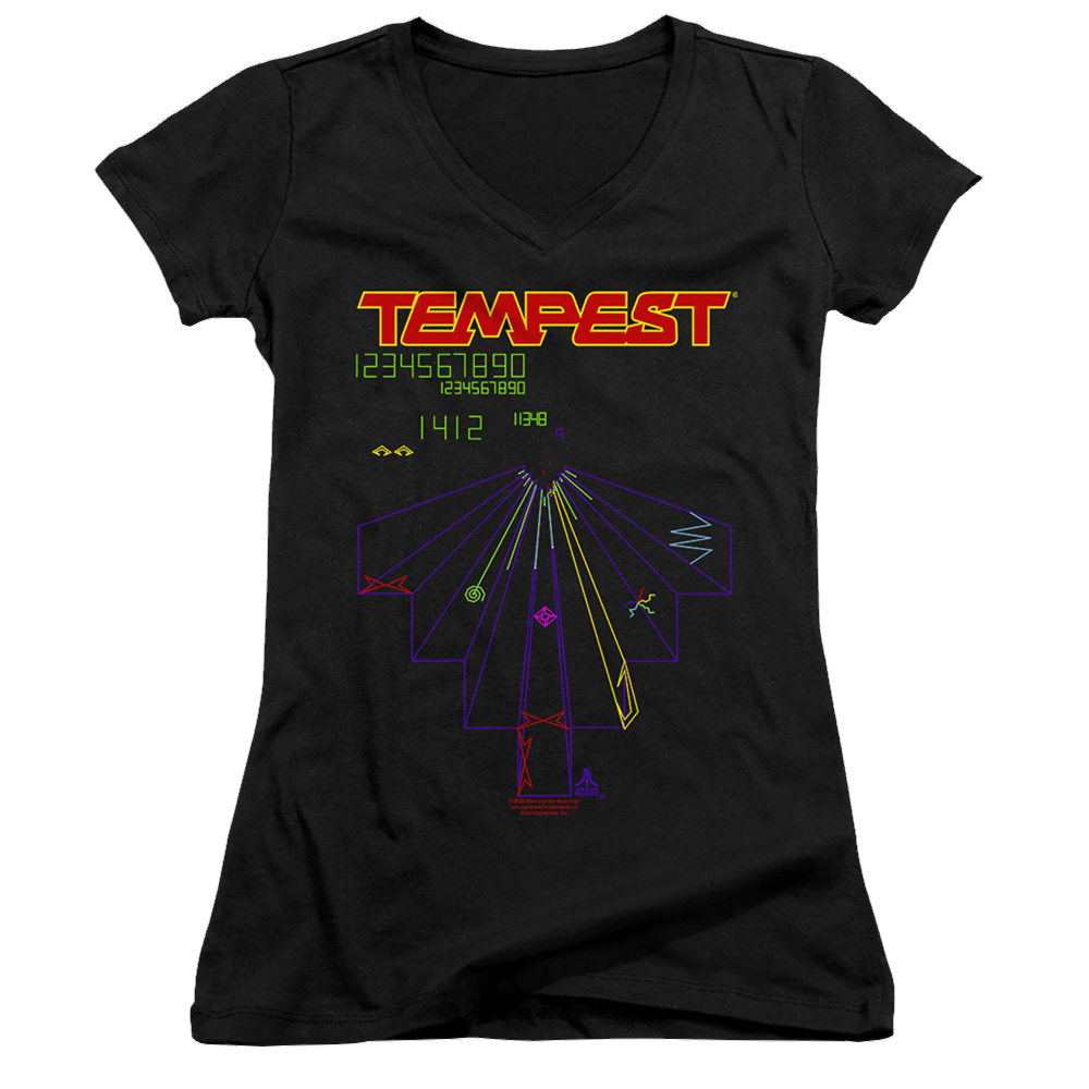 Atari Tempest Screen - Juniors V-Neck T-Shirt Hoodie, Sweatshirt | CiraTrend.com