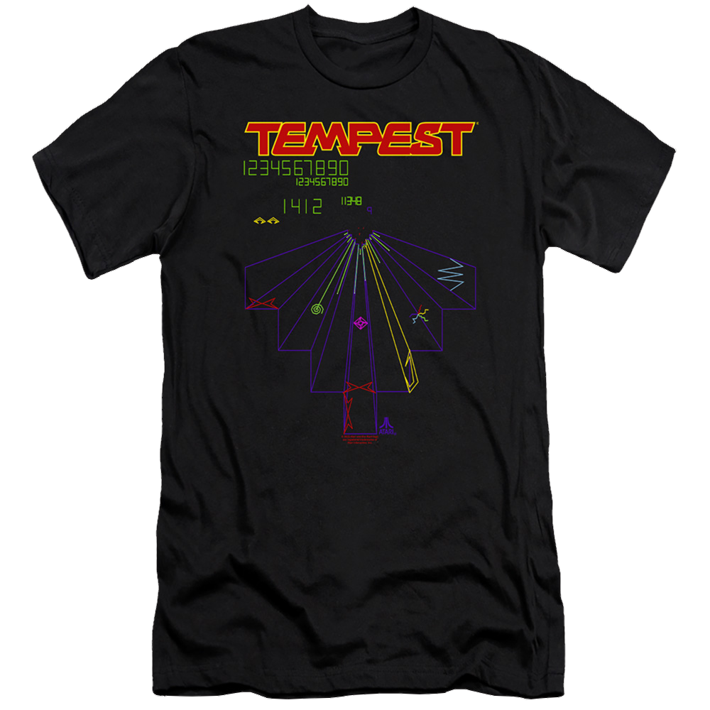Atari Tempest Screen - Men's Premium Slim Fit T-Shirt Hoodie, Sweatshirt | CiraTrend.com