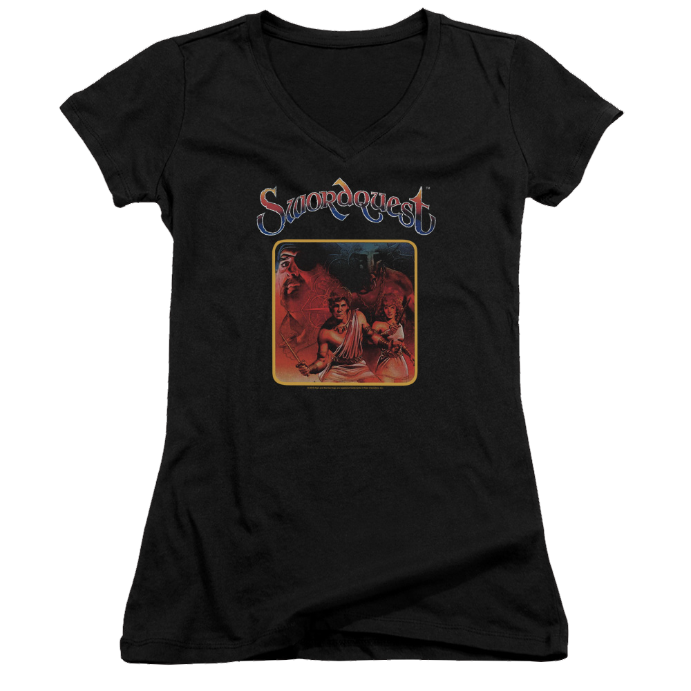 Atari Swordquest - Juniors V-Neck T-Shirt Hoodie, Sweatshirt | CiraTrend.com