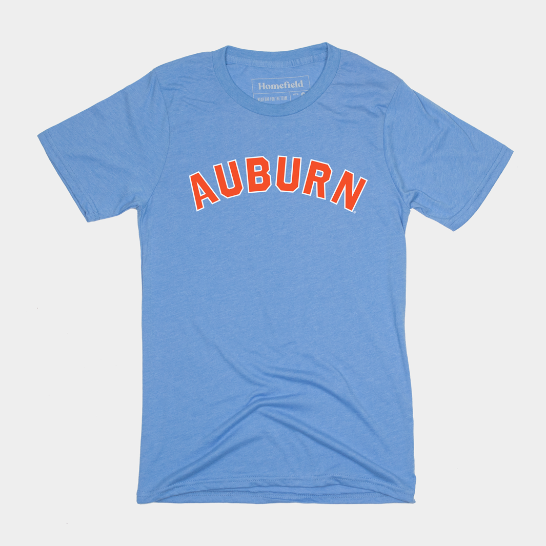 Powder Blue 1980s Auburn Baseball Tee Style001