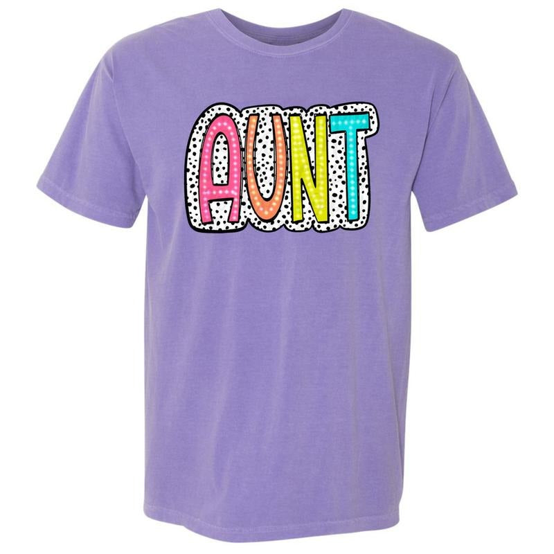 AUNT Neon Spotted Comfort Colors T-Shirt Hoodie, Sweatshirt | CiraTrend.com
