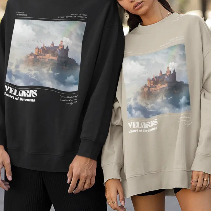 Acotar Crewneck OFFICIALLY LICENSED SJM Velaris Crewneck Court of Dreams House of Wind A Court of Thorns and Roses Night Court Acotar Merch