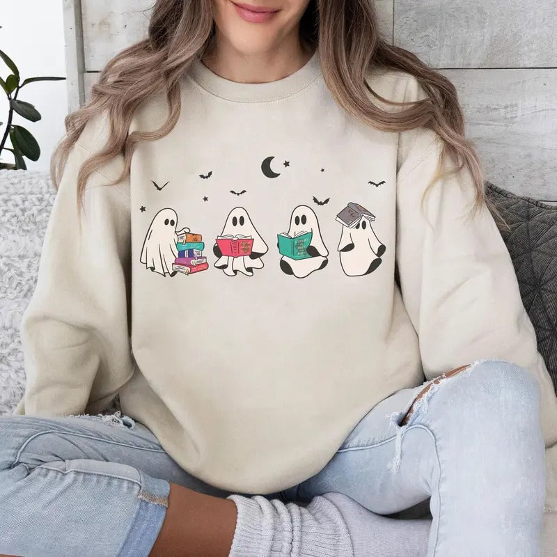 Acotar Ghost Halloween Sweatshirt, Bookish Ghost Shirt, Throne Of Glass, Book Ghost Shirt, SJM Book Reader Hoodie