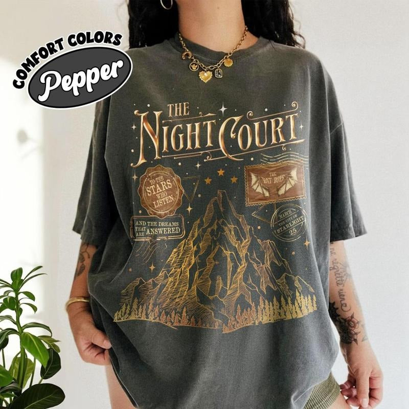 Acotar The Night Court Comfort Colors T-Shirt, Acotar Velaris Night Court Shirt, City Of Starlight Court Of Dreams, Inner Circle Fabric Oversized