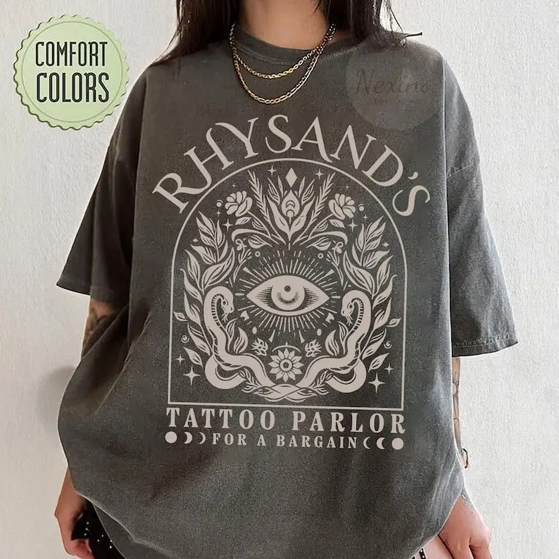 Acotar Velaris Rhysand's Tattoo Parlor T-Shirt, Feyre And Rhysand, The Night Court Tee, Novel Series Book Lover, Bookish Gift t-shirt