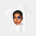 Add a Pop of Blue with Jhene Big Face Graphic Tee Hoodie, Sweatshirt | CiraTrend.com