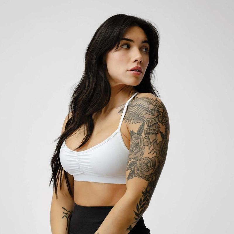 Adjustable Strive Sports Bra in White - Perfect for Summer Workouts T-Shirts, Hoodie, Sweatshirt | CiraTrend.com