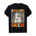 Adult Cotton Casual T-Shirt with Geometric Pattern and Applique