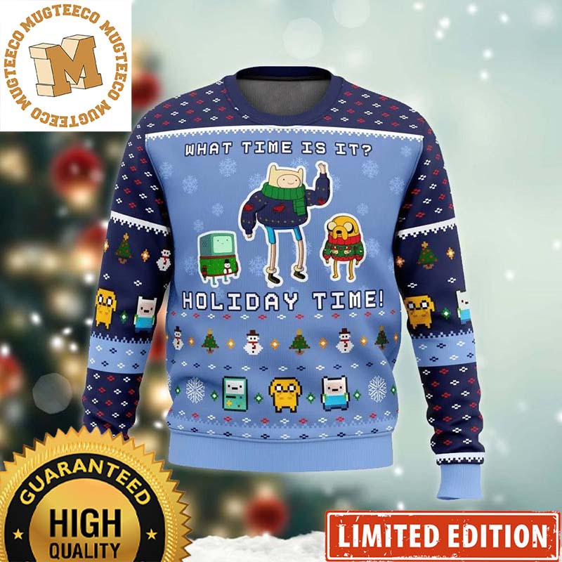 Adventure Time Finn Jake And Bmo Holiday Time Funny Christmas Ugly Sweater