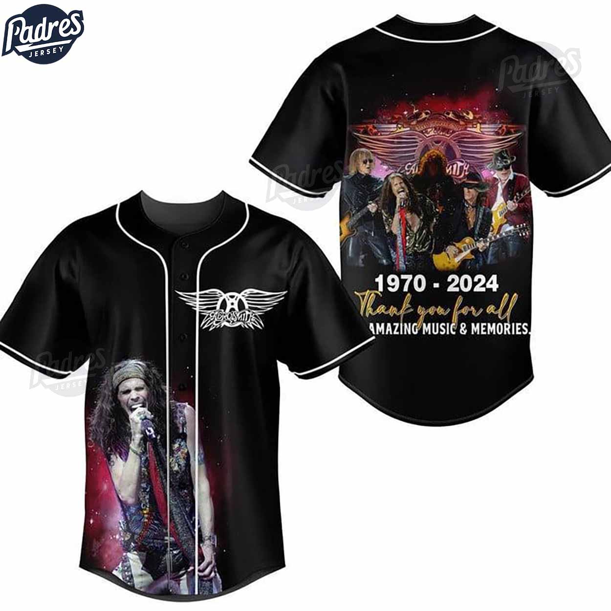Aerosmith 1970-2024 Baseball Jersey - Padres Jersey Oasis: Elevate Your Baseball Style Game
