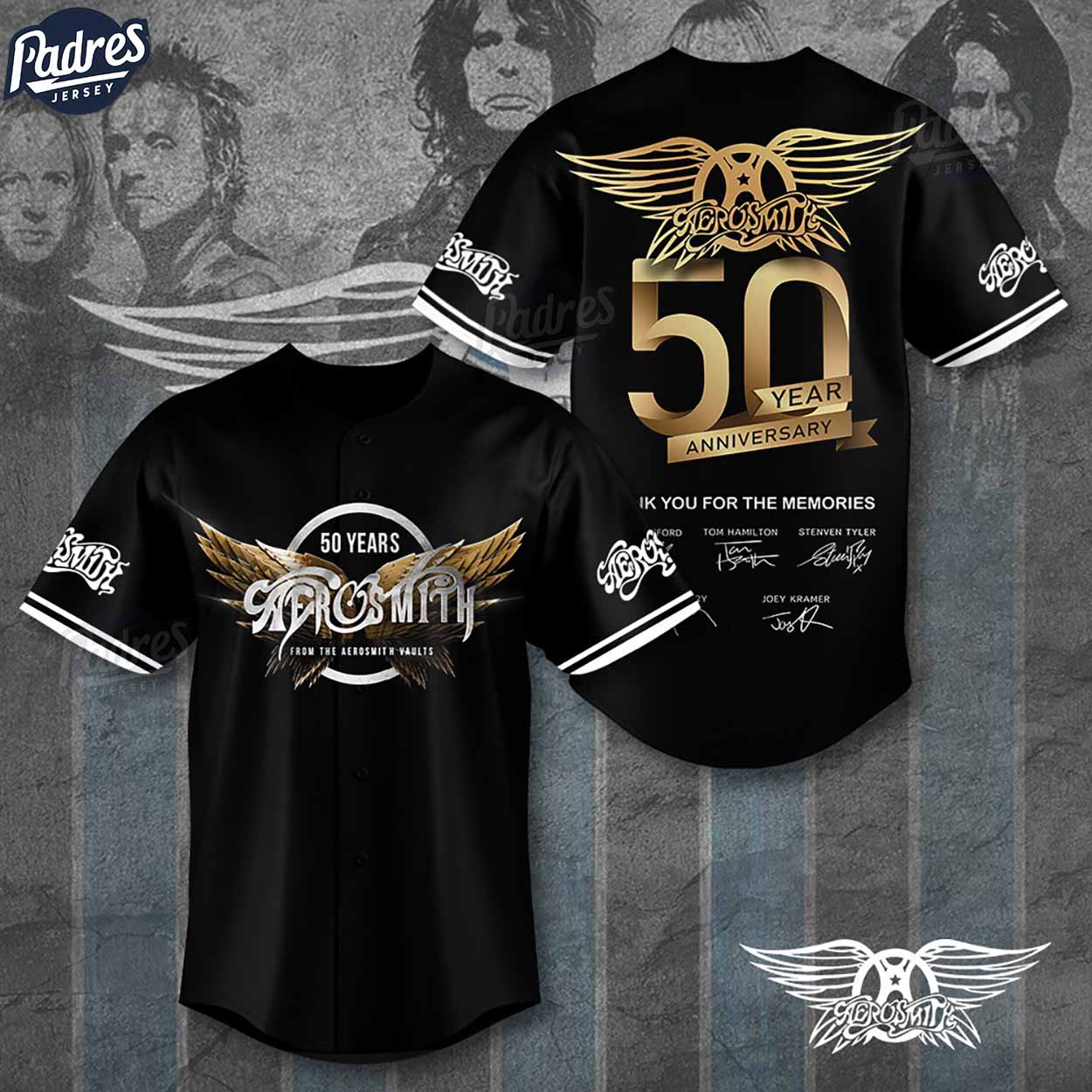 Aerosmith 50th Anniversary Baseball Jersey - Padres Jersey Oasis: Elevate Your Baseball Style Game