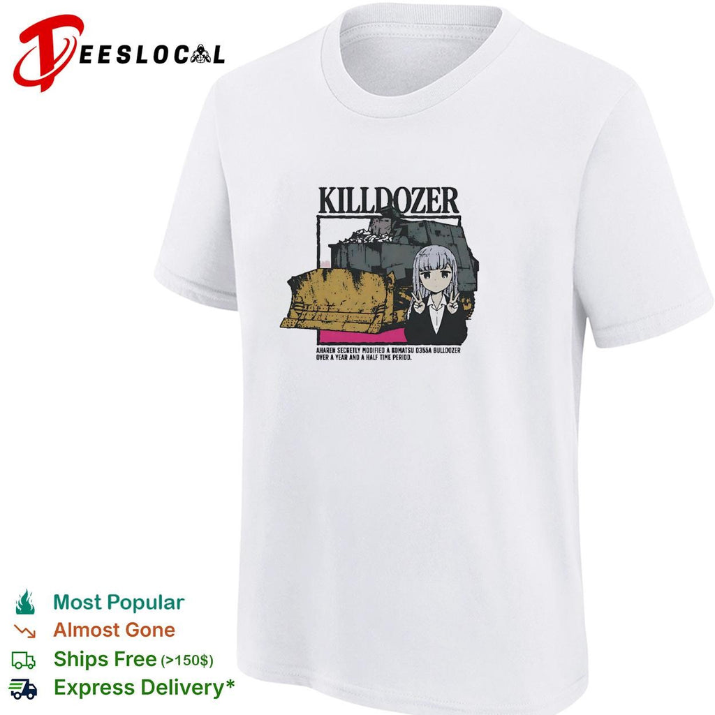 Aharen modifying Komatsu bulldozer killdozer shirt
