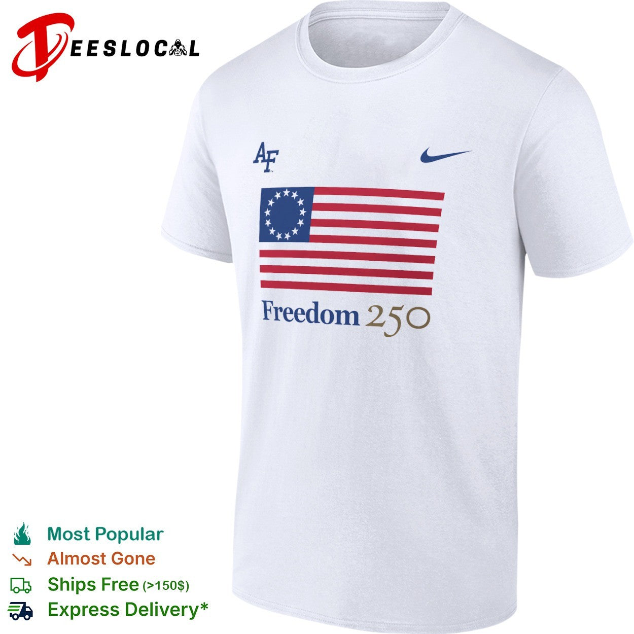 Air Force Falcons Freedom 250 Betsy Ross American Flag Logo shirt