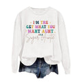 Aka Sugar Auntie, Funny Sweater Casual Street Style Fleece Fabric Crewneck Pullover Sweatshirt Tops Trendy for Women for...