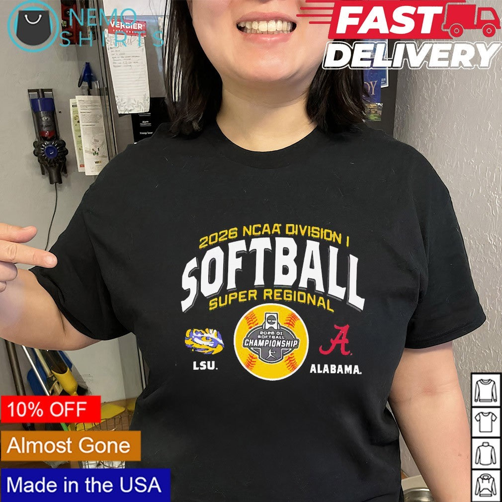 Alabama Crimson Tide vs LSU Tigers 2026 NCAA DI softball super regional matchup shirt