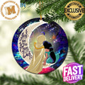 Aladin Couple Love You To The Moon And Back Galaxy Circle Christmas Tree Decorations Ornament 2023