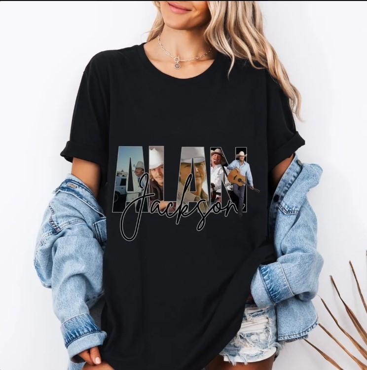 Alan Jackson shirt, 90's country music black tee Hoodie, Sweatshirt | CiraTrend.com