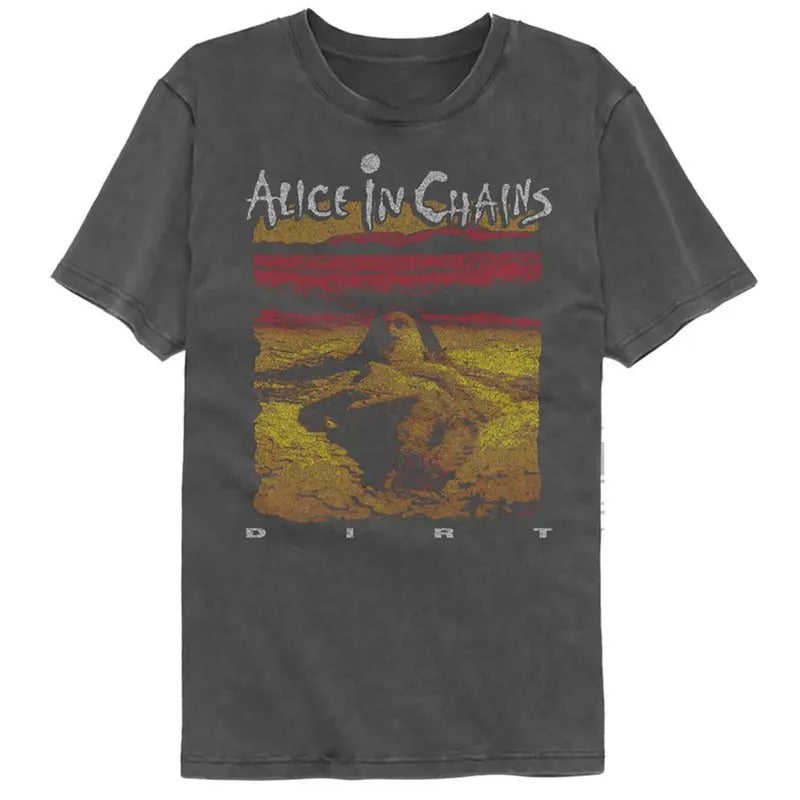 Alice In Chains Dirt Album Art Black T-Shirt Menswear Tops Underwear Tshirt Streetwear Tropical Crewneck Round Neck...