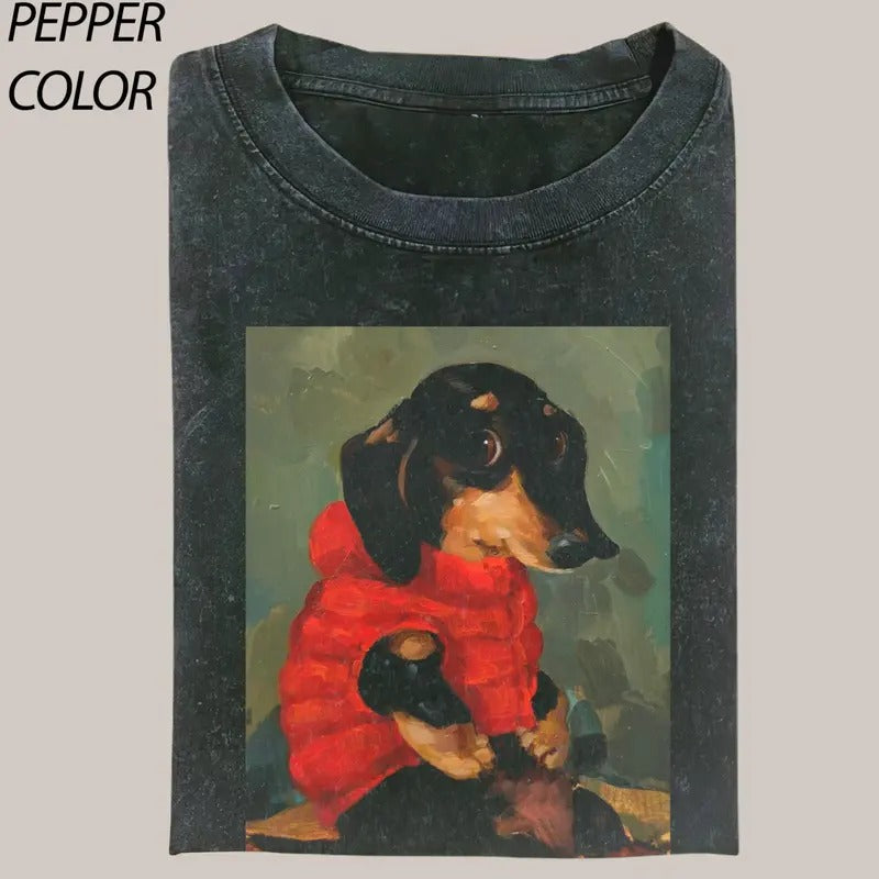 Alison Friend - Puppy in a puffer Vintage Graphic Tee, graphic, Funny Unisex T-shirt, meme shirts, vintage clothing, Gift...