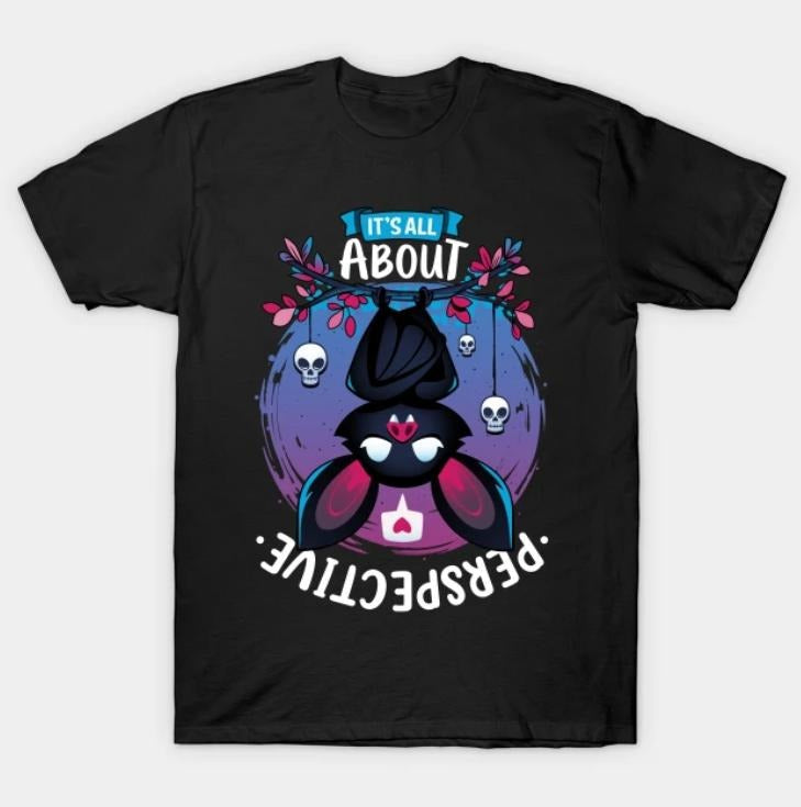 All About Perspective - Creepy Cute Bat Love Tshirt, Funny Animals Shirt, Vintage Graphic Tees, Business Casual Outfits Masters Merch 2025, Vacation Outfits, Unisex Meme Cringe Funny Dumb Gifts for Men Women Streetwear