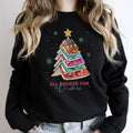 All Booked For Christmas Shirt Gift for Librarian, Bookworm Christmas Sweater, Book Lovers Christmas Sweatshirt, Full...