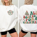 All Booked For Christmas Sweatshirt, Book Christmas Tree T-Shirt, Christmas Book Tree Sweater, Gift For Book Lover Hoodie