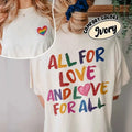 All For Love And Love For All Shirt, Pride Month LGBTQ TShirt, Pride Ally Era Shirts, Gay Pride Month, LGBT Gift For...