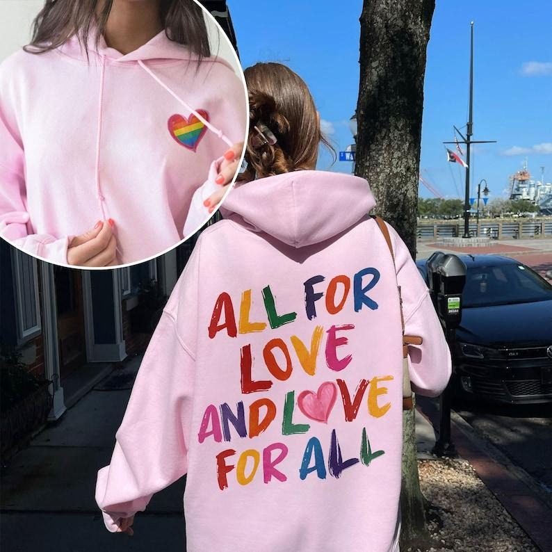 All For Love And Love For All Shirt, Pride Month LGBTQ TShirt, Pride Ally Era Sweatshirt, Gay Pride Month, LGBT Gift For...
