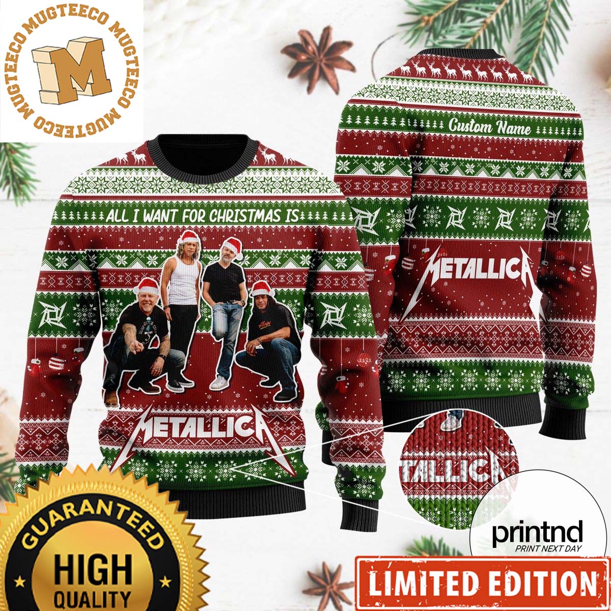 All I Want For Christmas Is Metallica Gift For Fan Knitting Xmas Ugly Christmas Sweater