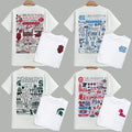 All Team Football Vintage Sketched T-Shirt, Throwback College Football Crewneck, Unisex Retro Football Fan Pullover...