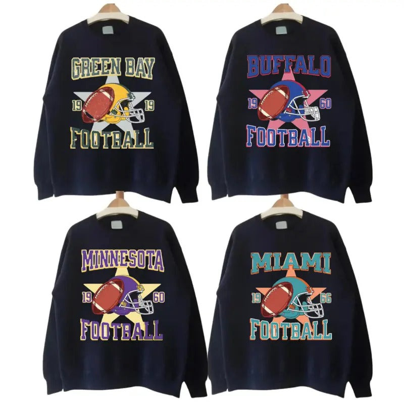 All Teams Football Sweatshirt and Hoodie, Cincinnati Football, New England Football, Baltimore Football, New York...