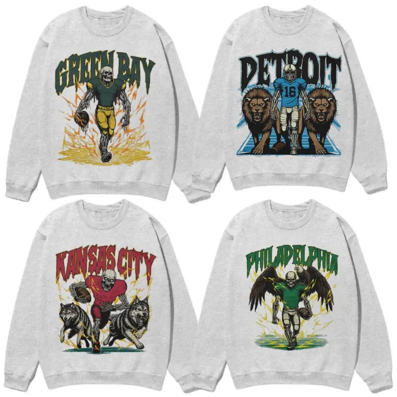 All Teams Football Vintage Style Sweatshirt, Classic Cotton, Gift For Fan - Pullover, Fit Menswear Tops T-Shirts, Hoodie