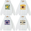 All Teams Football White Hoodie, Big Name City Graphic Tee, Football Hoodie, Cotton Long Sleeve Outfits For Men & Women...