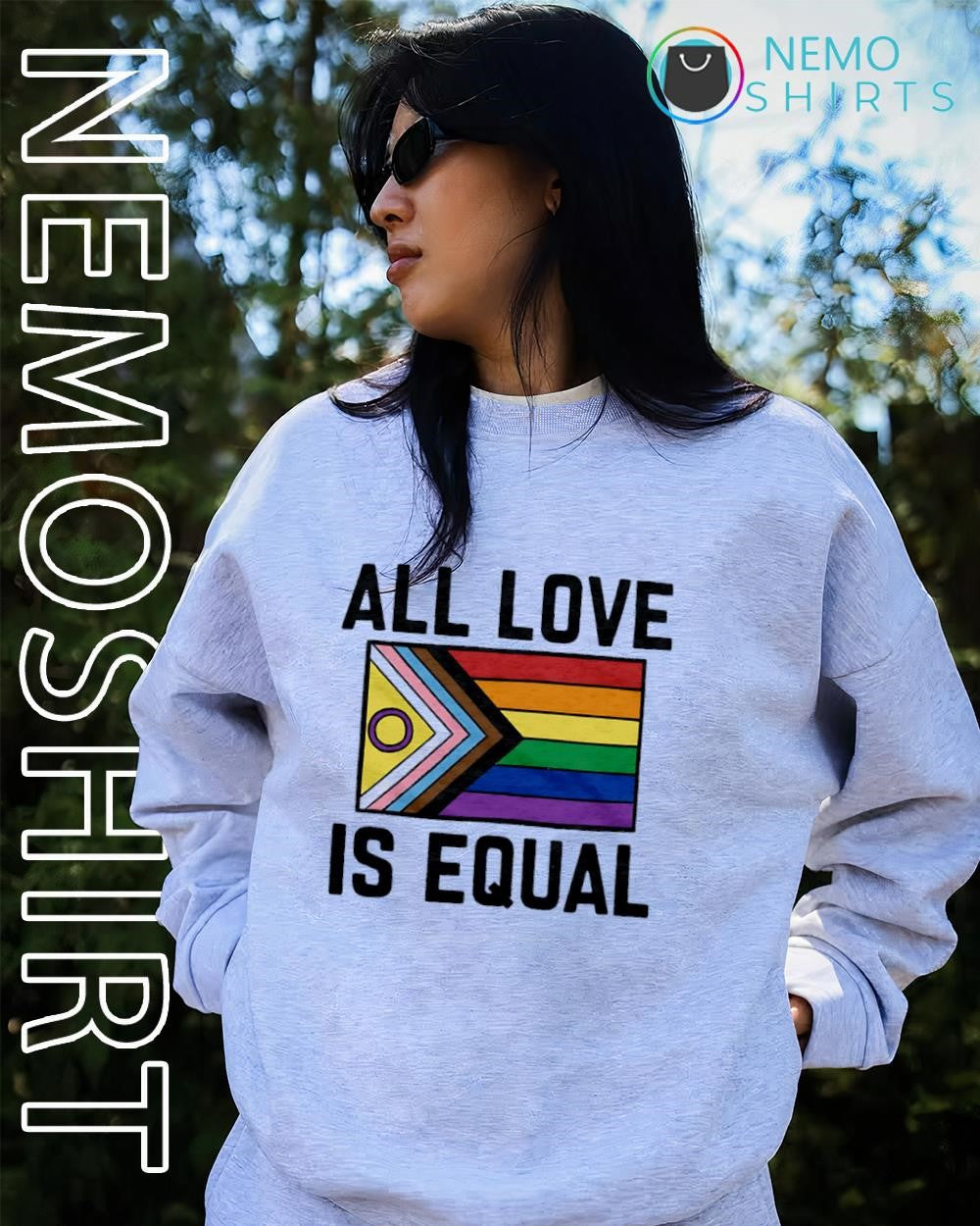 All love is equal LGBT Intersex-Inclusive Pride Progress flag shirt