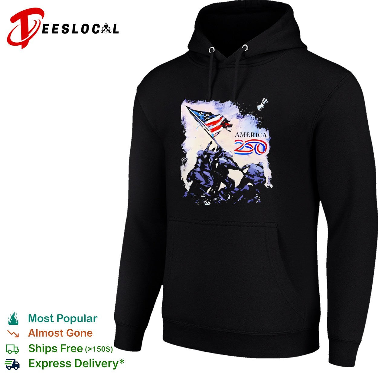 America 250 Iwo Jima flag raising shirt