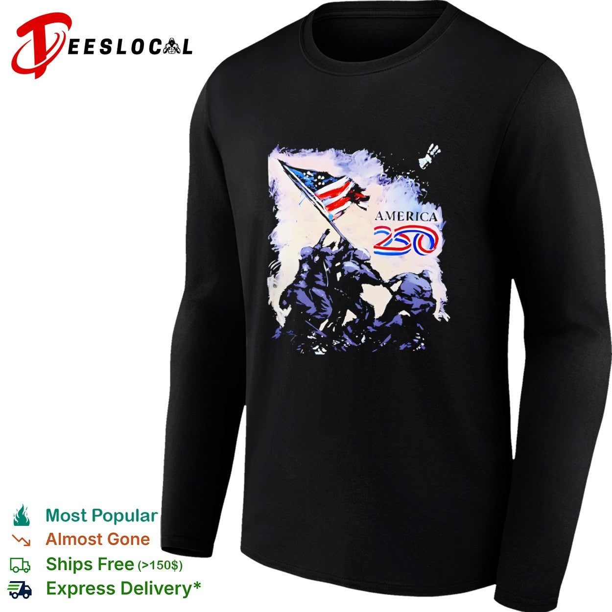 America 250 Iwo Jima flag raising shirt