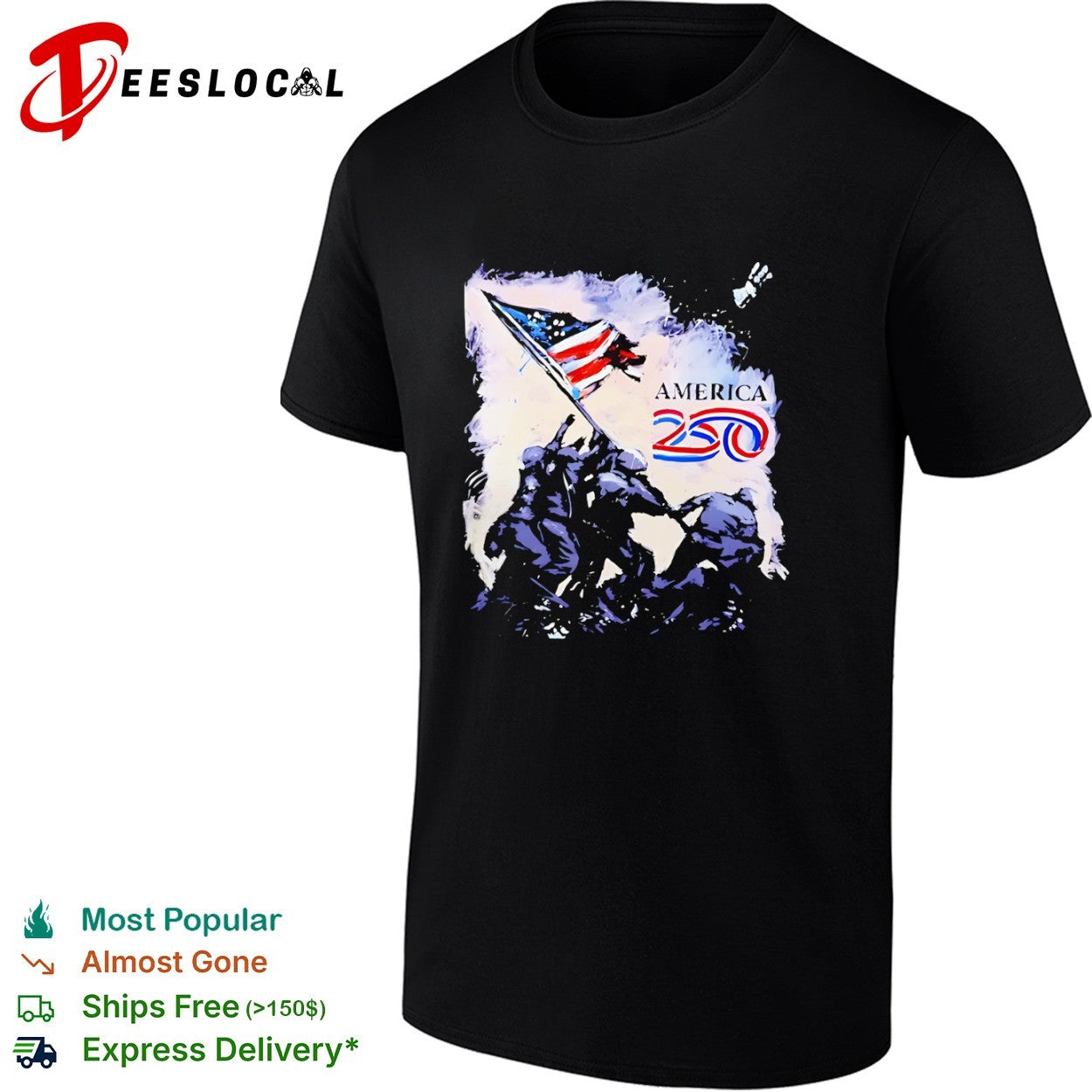America 250 Iwo Jima flag raising shirt