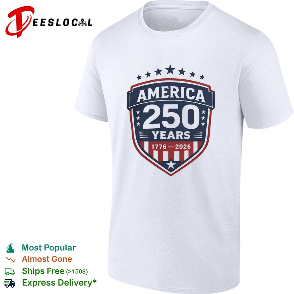 America 250 Years 1776 2026 Patriotic Shield Independence shirt
