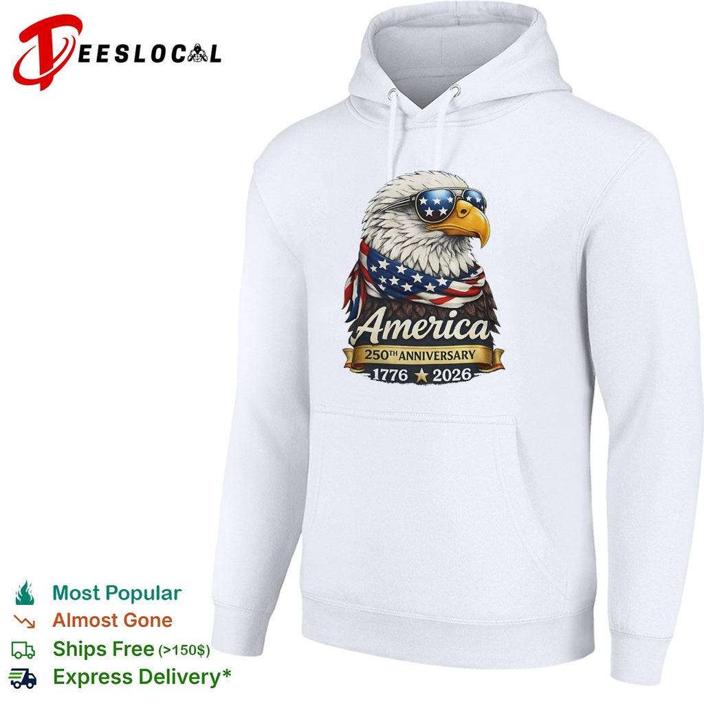 America 250th Anniversary 1776 2026 Patriotic Bald Eagle Flag shirt