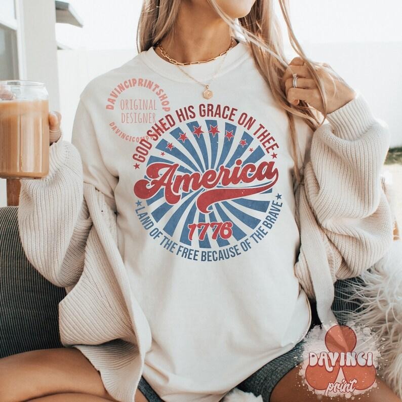 America Land Of The Free , God Shed His Grace On Thee , 4th of jul , 4th Of July T-Shirts, Hoodie, Sweatshirt | CiraTrend.com