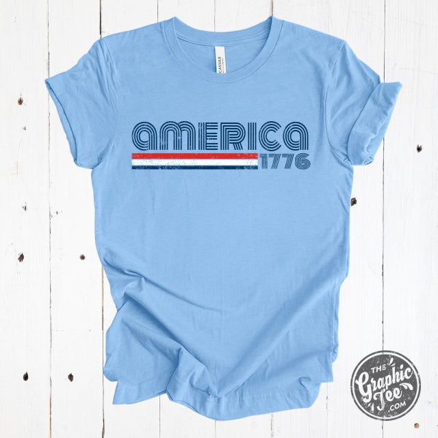 America 1776 Retro Inspired Short Sleeve Tee Shirt Hoodie, Sweatshirt | CiraTrend.com