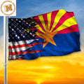 American Flag And Arizona State Flag Arizona Pride Patriot Merch 4th Of July Outdoor Decor 2 Sides Garden House Flag
